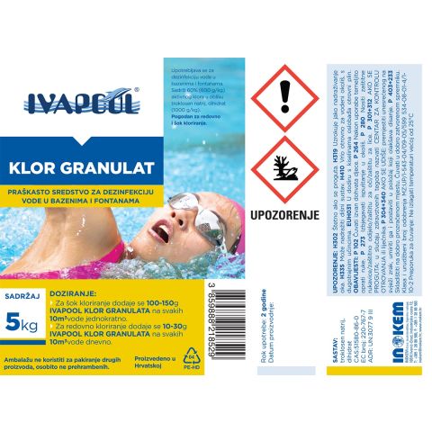 Ivapool klor granulat 60% aktivnog klora 5 kg